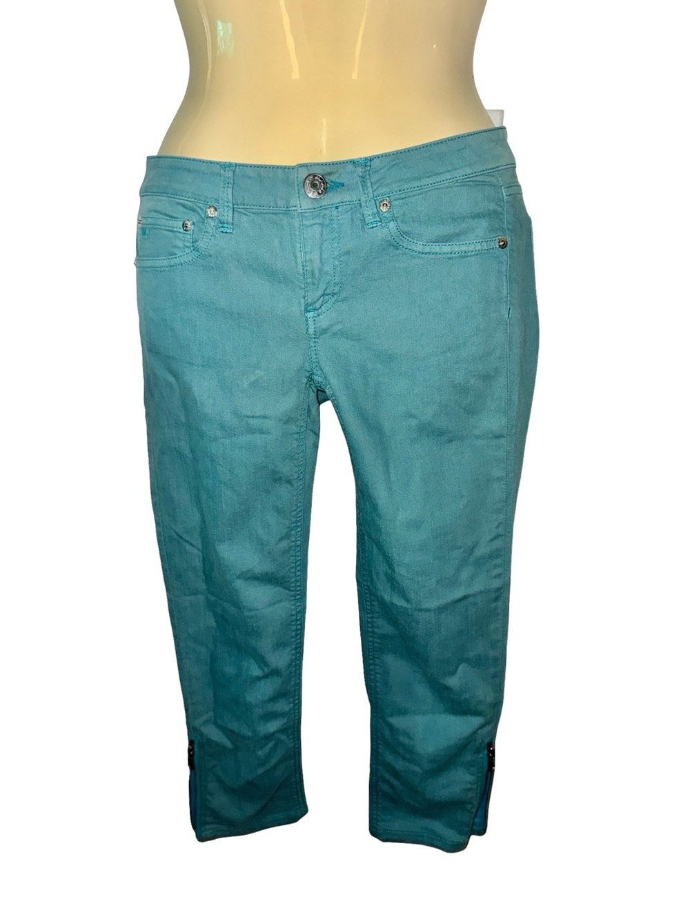 Marc By Marc Jacobs Teal Cropped Ankle Jeans with Ankle Zips